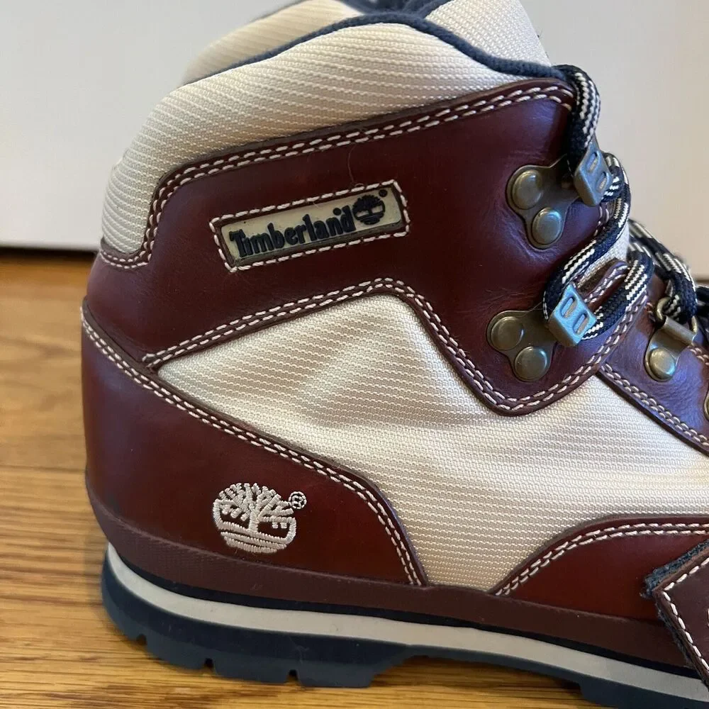 Timberland Hiker Leather and Off White Boots Size‎ 12M *barely worn*